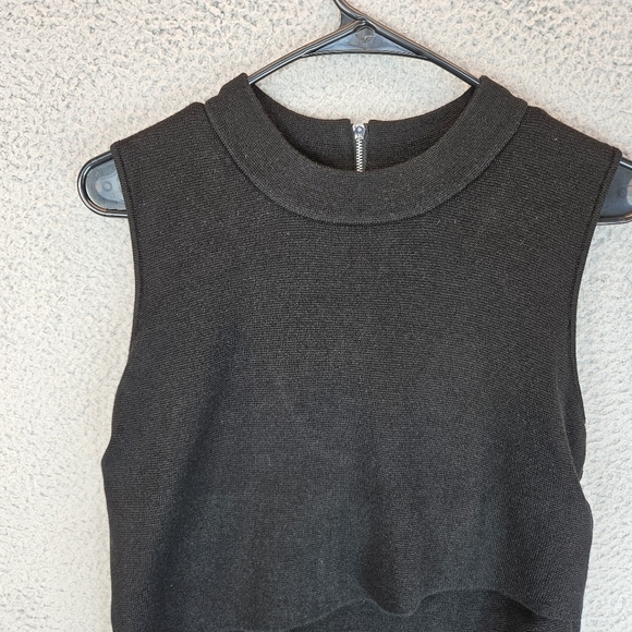 Ripe Womens Maternity Layered Nursing Flap Black Knit Dress Sz S Mock Neck Midi - Picture 2 of 11